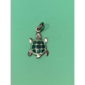 Vintage Green Turtle .980 Sterling Silver Jewelry Charm #sea life #turtle
